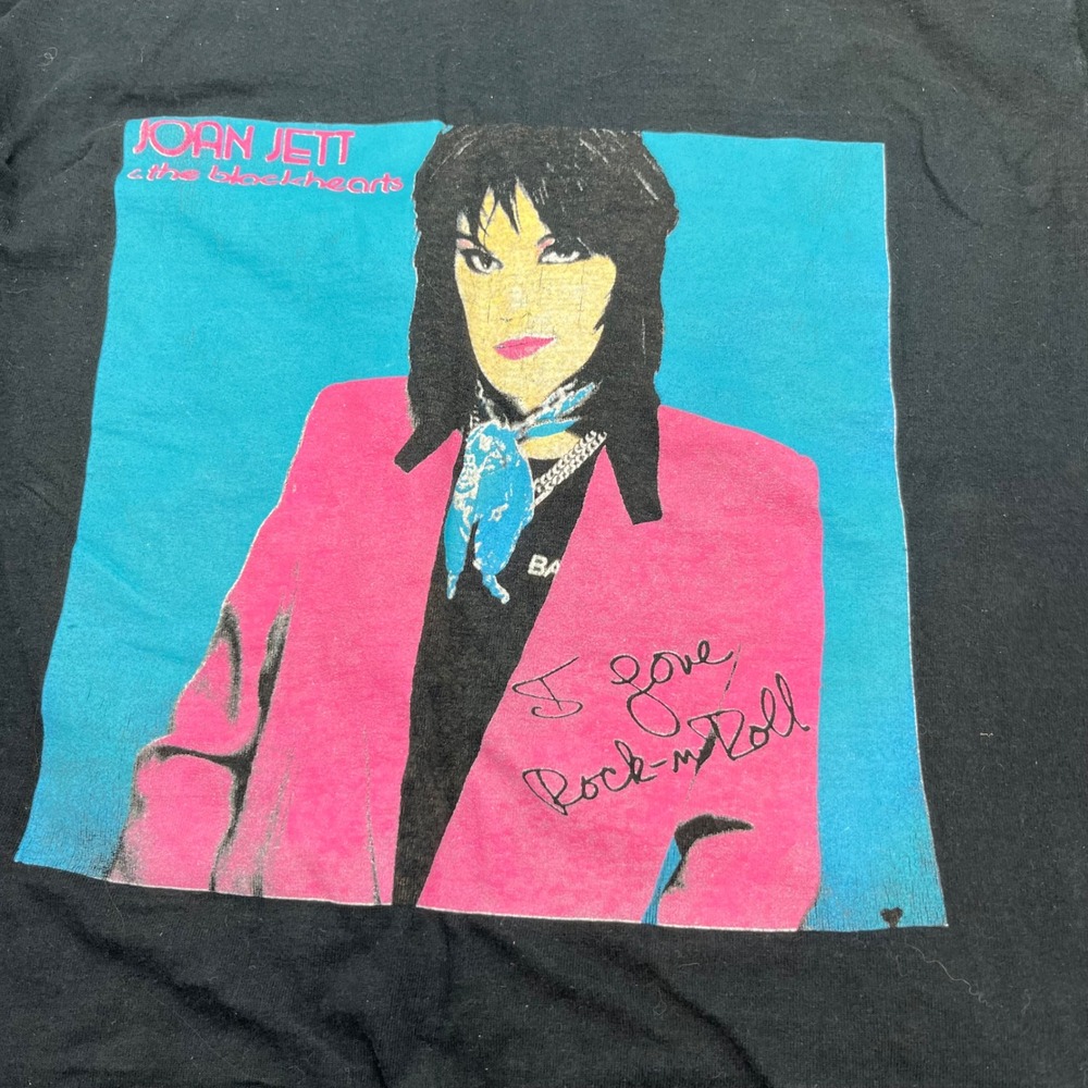 90's Joan Jett and the Blackhearts Black Double Sided T Shirt Heavy Cotton Tag L - Picture 3 of 10